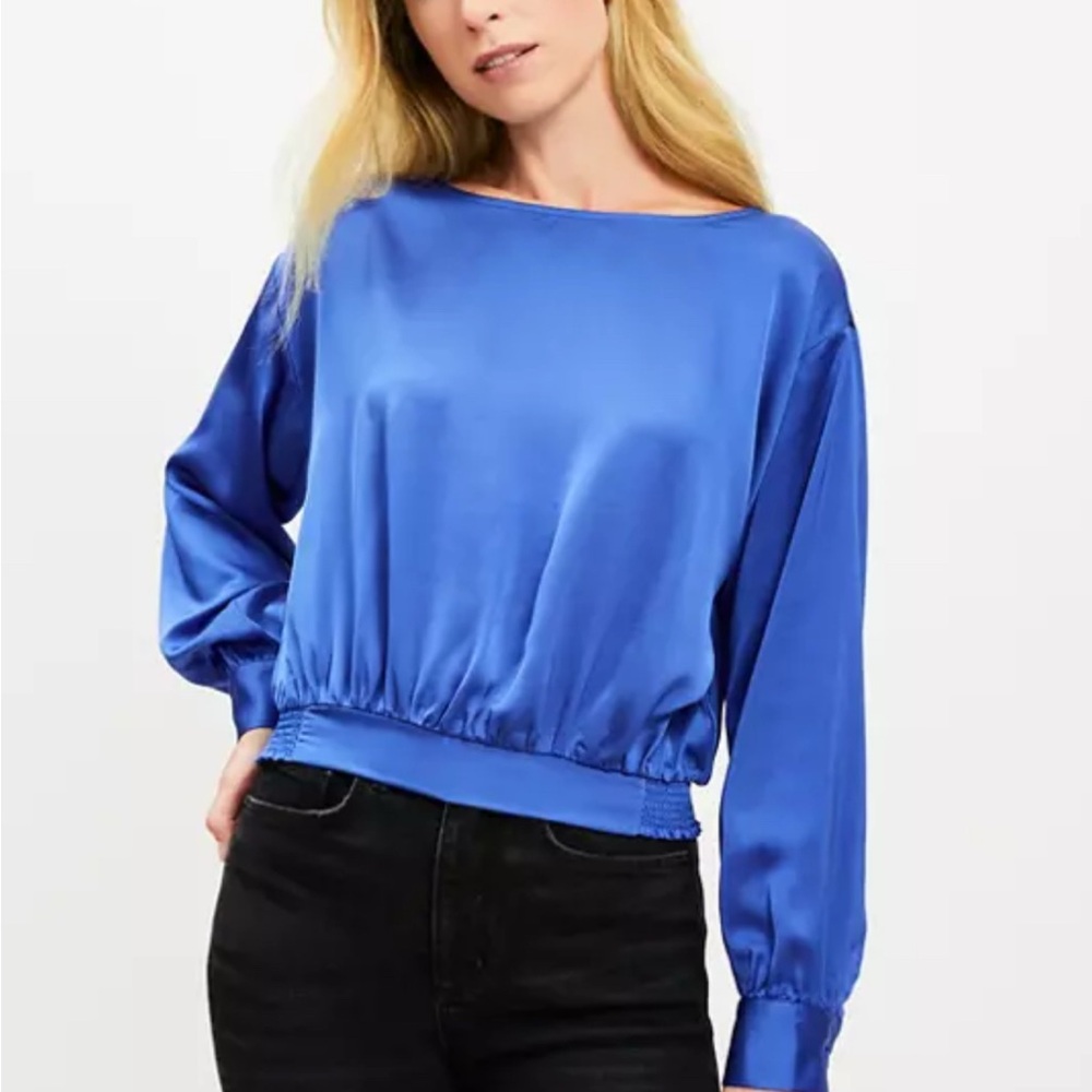 LOFT Royal Blue Satin Blouse